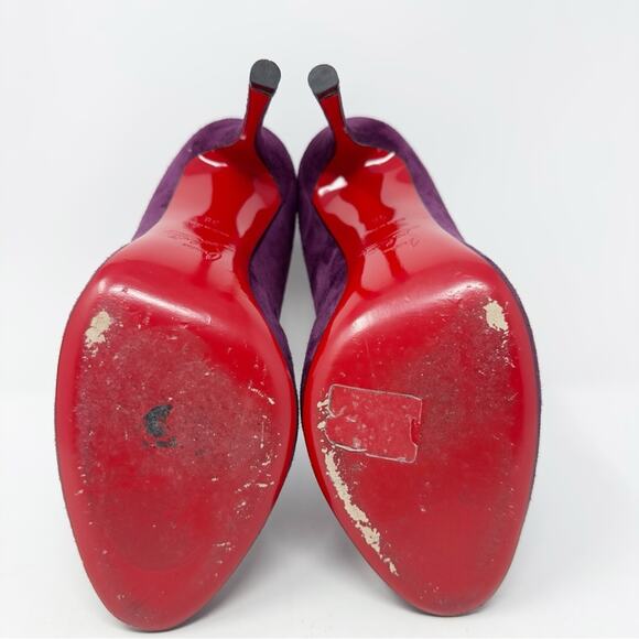 Christian Louboutin Bootoni Mj Crystal Suede Ankle Boots Size 38 - Picture 10 of 11